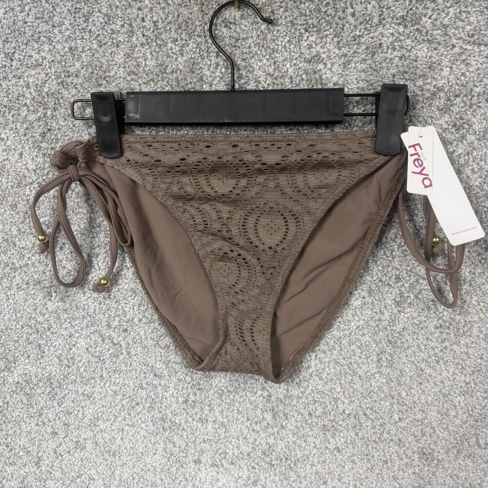 Freya Bikini Bottom S Brown Crochet Tie Side Swimwear‎ Beach Festival Boho Chic